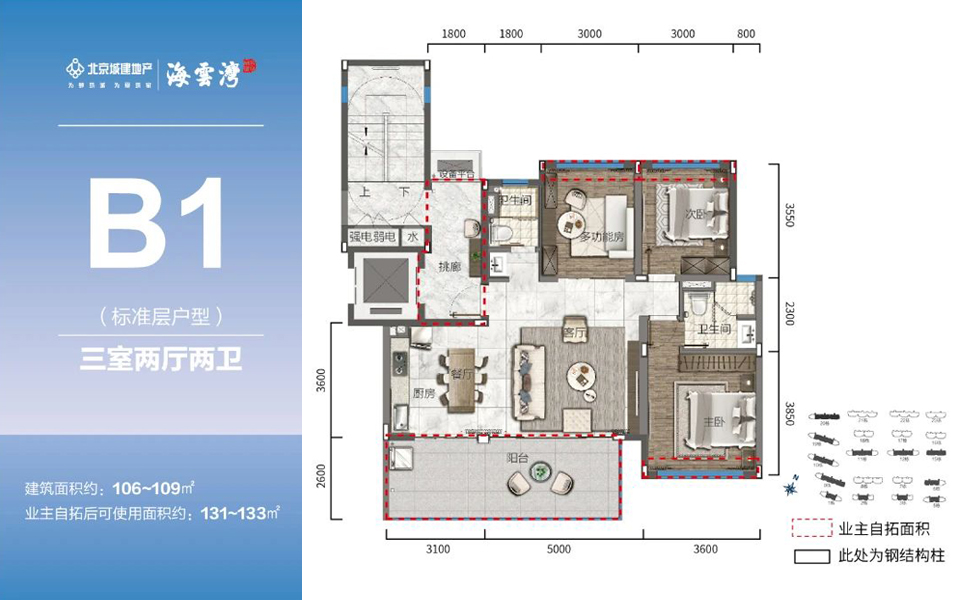 B1户型 3房2厅2卫