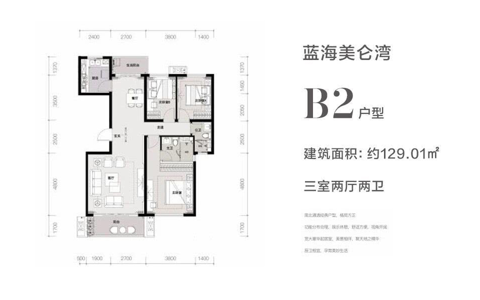 B2户型  三房两厅两卫