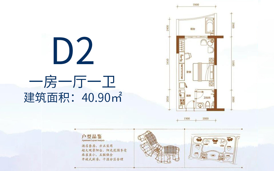 D2户型 一房一厅一卫