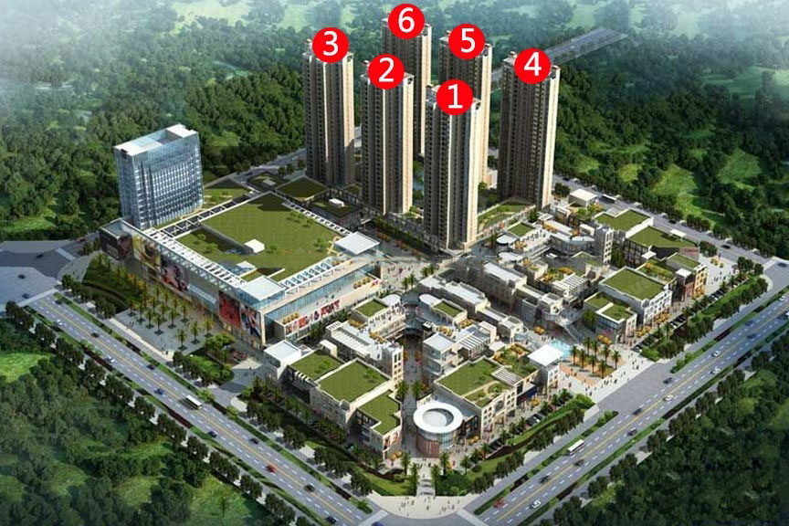 鸟瞰图（标楼号）