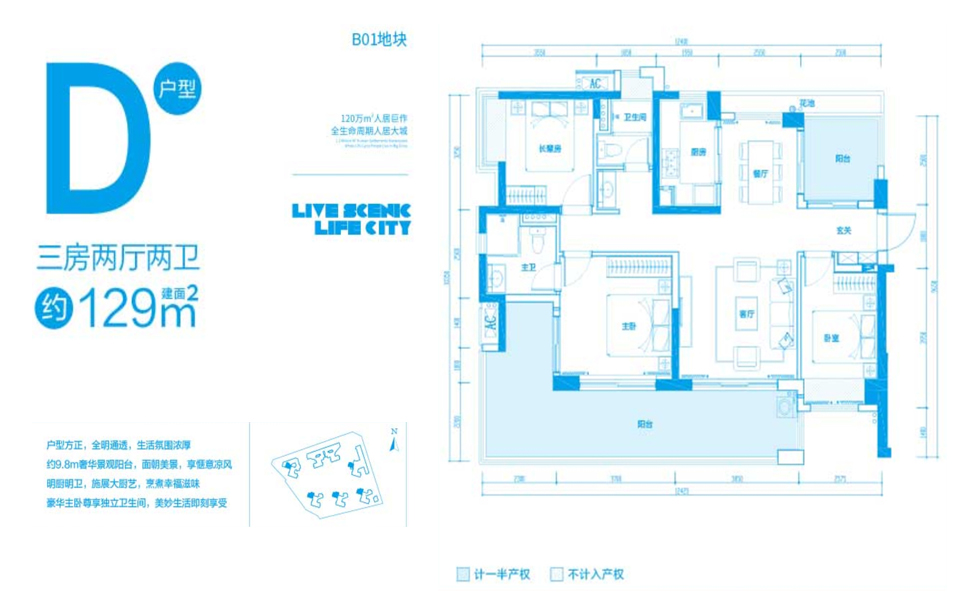 B01地块D户型 3房2厅2卫