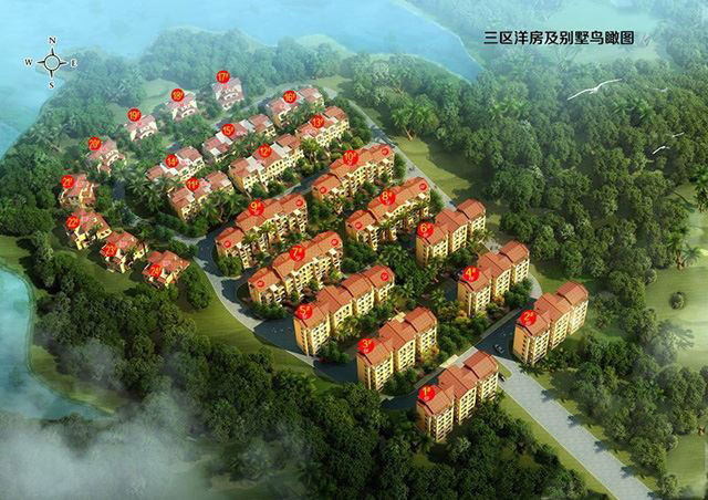 四季春天温泉小镇鸟瞰图
