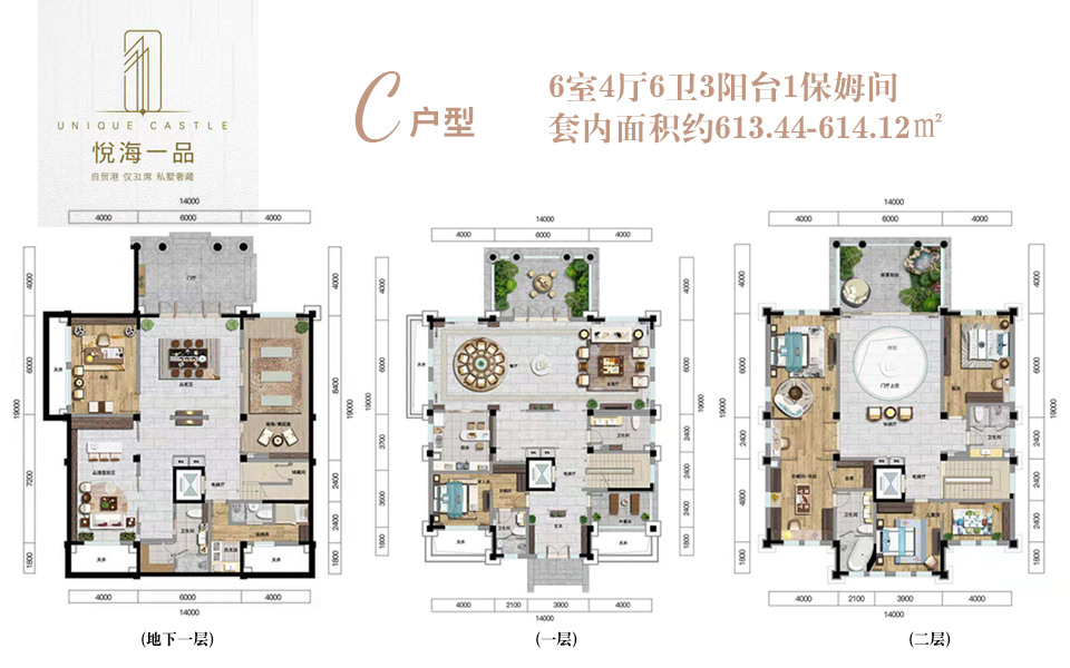 C户型 6室4厅6卫3阳台