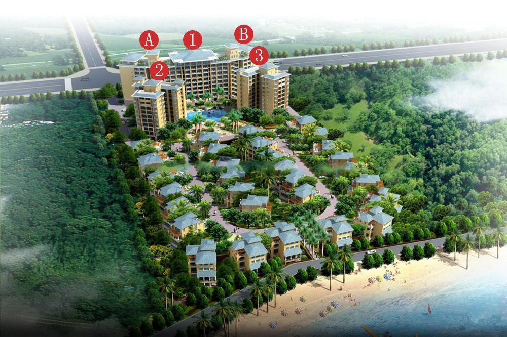 海鹏比邻湾鸟瞰图