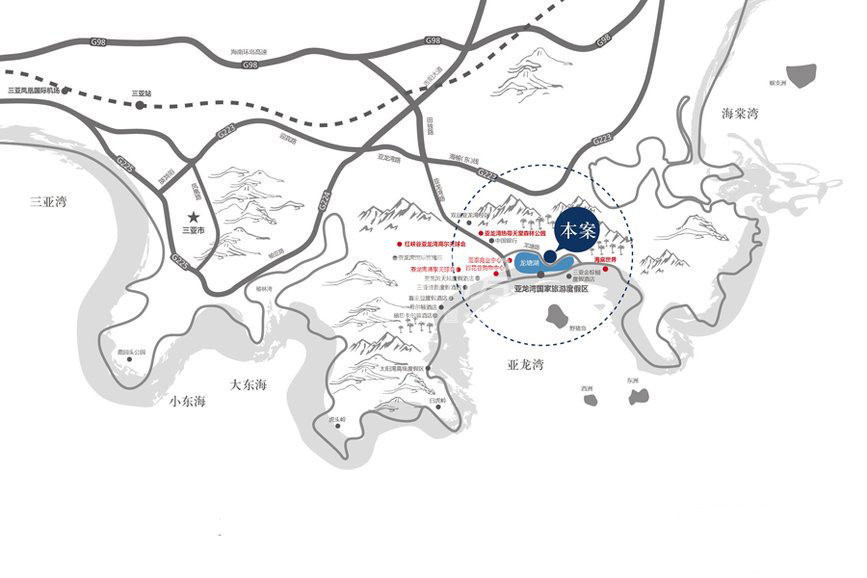铂悦亚龙湾区位图