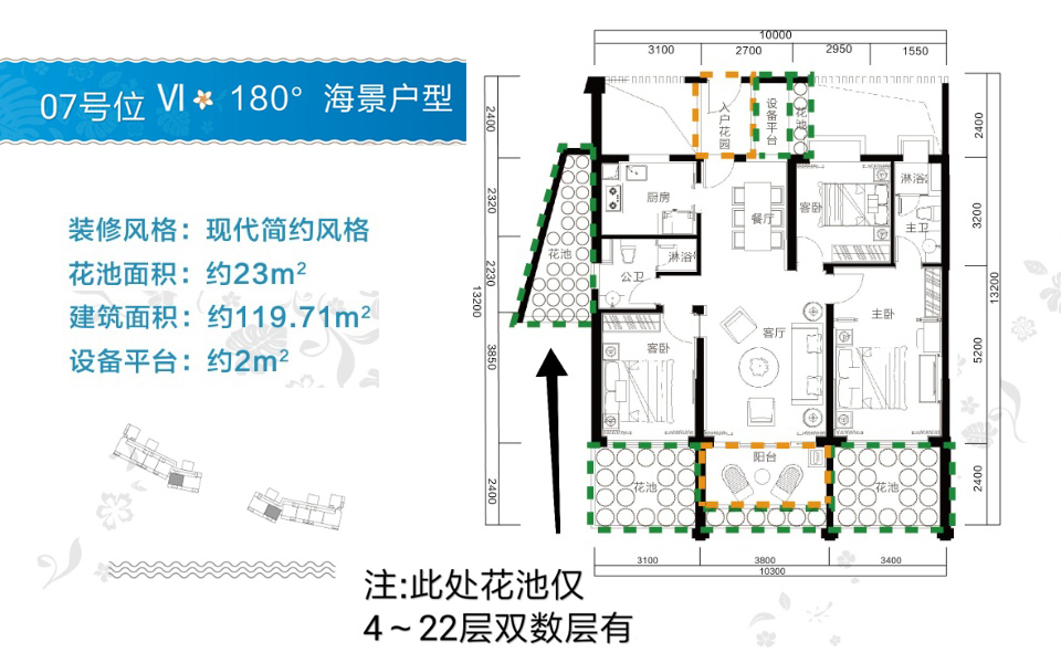 07户型 3室2厅2卫1厨