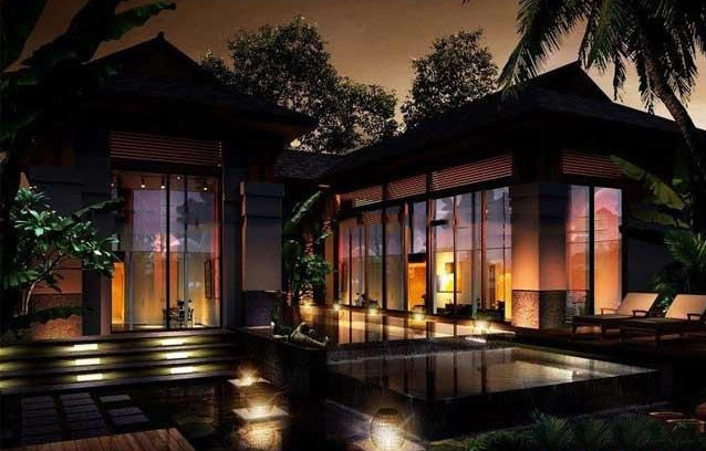 别墅夜景效果图