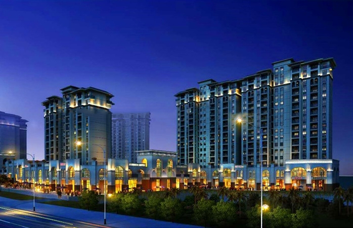 沿街夜景效果图