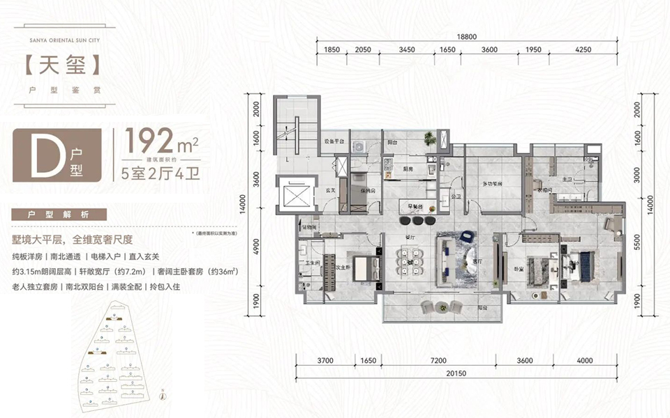 D户型 5房2厅4卫