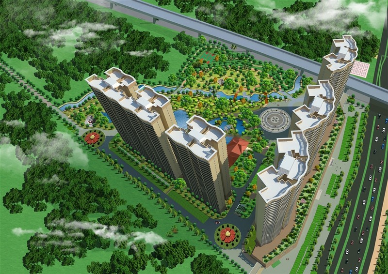 隆德清泉上城鸟瞰图