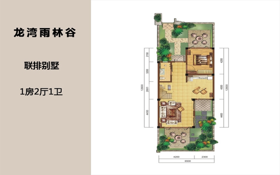 联排别墅 1房2厅1卫