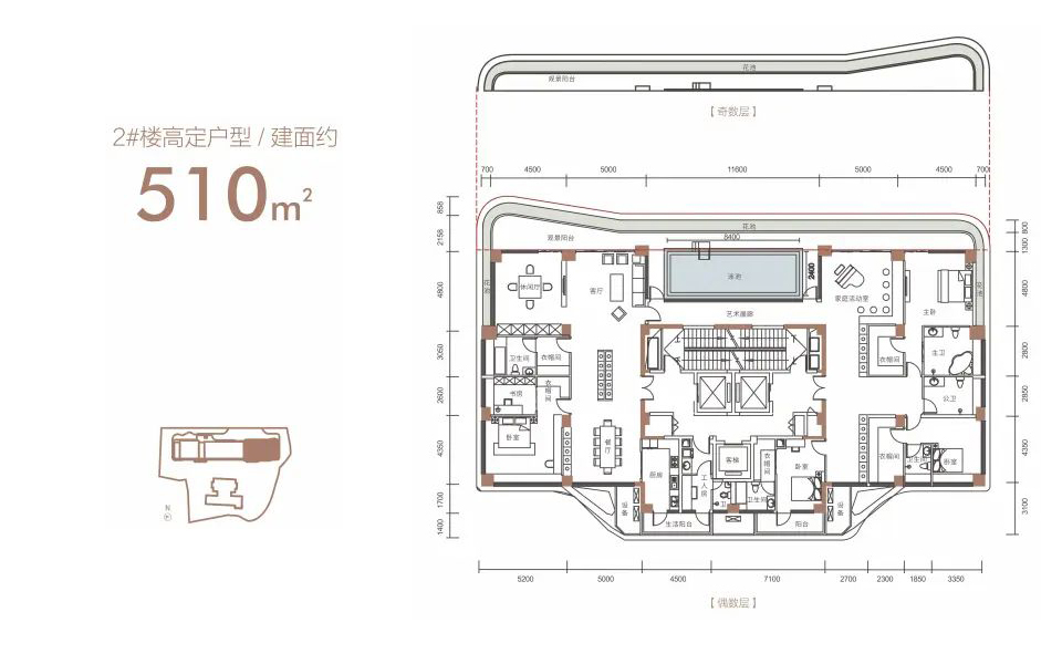 2号楼 6房2厅6卫