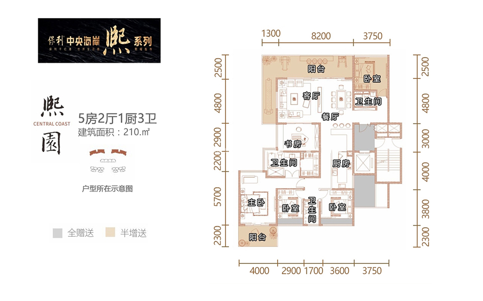 三期 熙园 5房2厅1厨3卫 