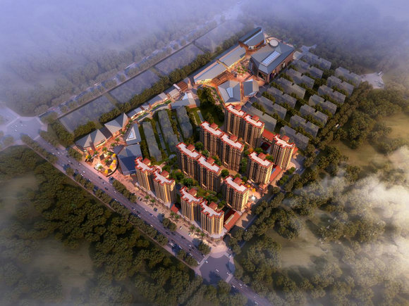 山海黎巷鸟瞰图