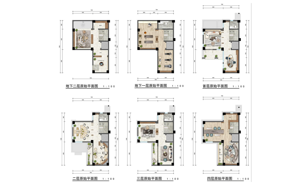 110㎡办公布置