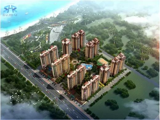 近海湾鸟瞰图