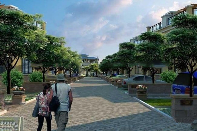 小区道路效果图