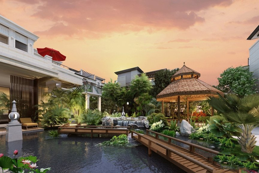 中央水景静莲池效果图1