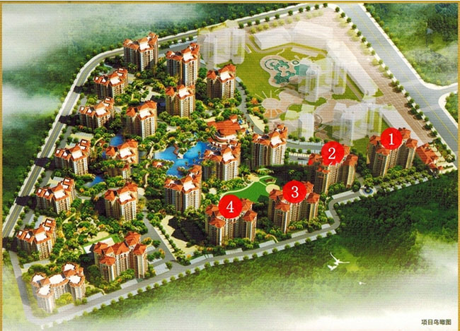 鸟瞰图（标有楼号）