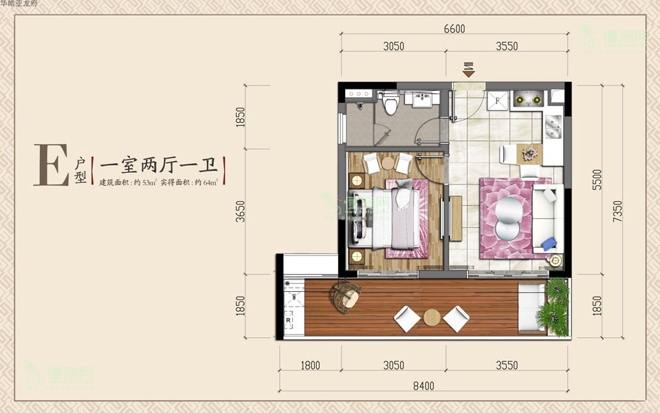 公寓E户型 