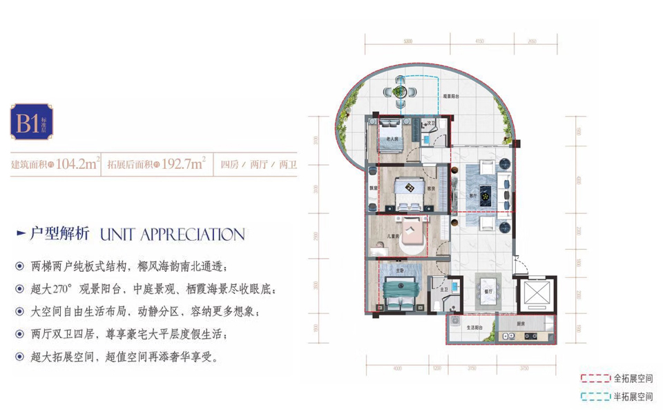 B1户型 四房两厅两卫