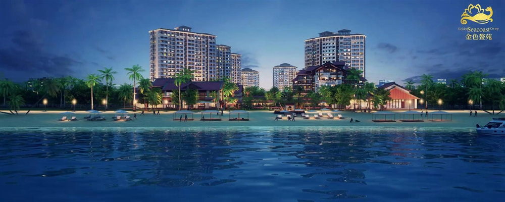 小区前面海景效果图2