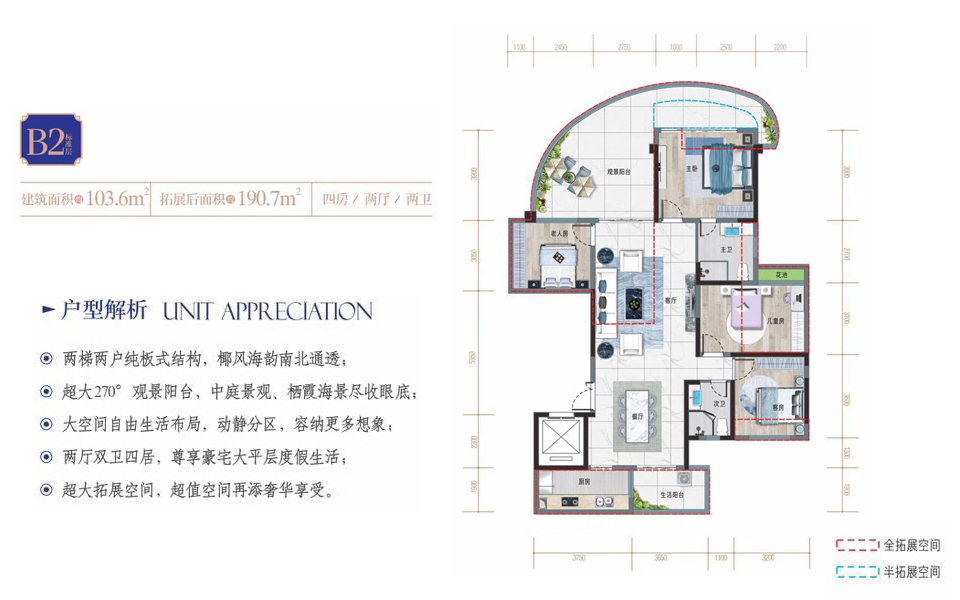 B2户型 四房两厅两卫