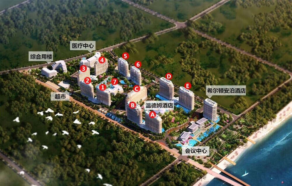 鸟瞰图(标楼号)