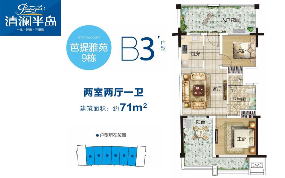 B3户型 2室2厅1卫