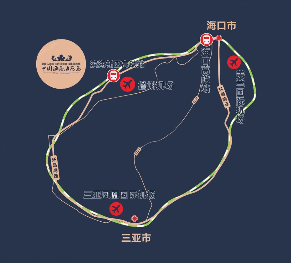中国海南海花岛区位图 中国海南海花岛区位图