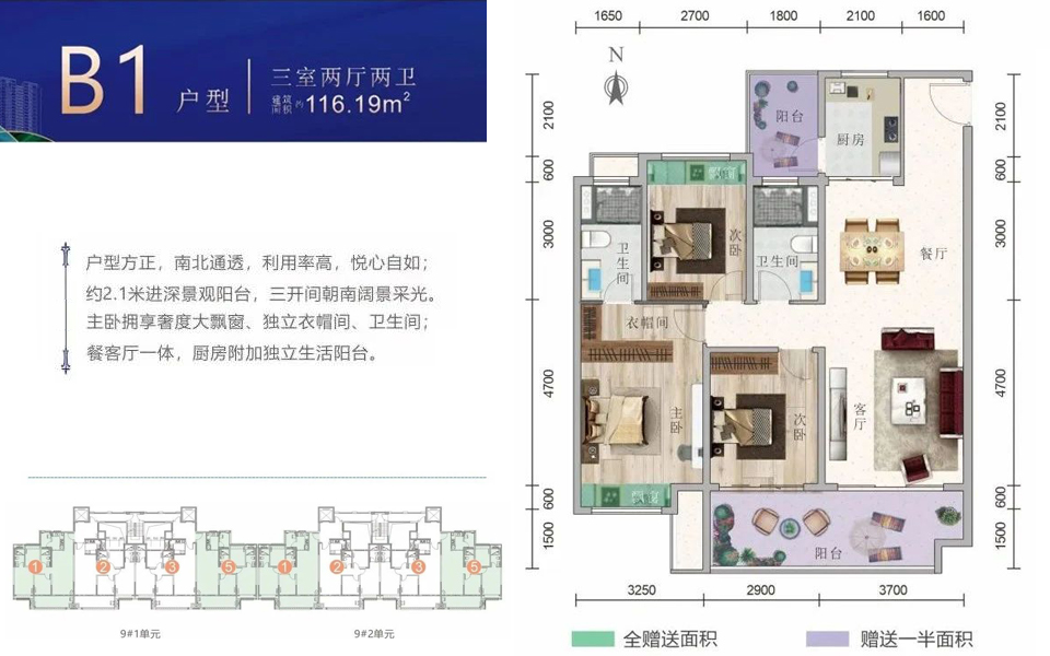B1户型 3房2厅2卫