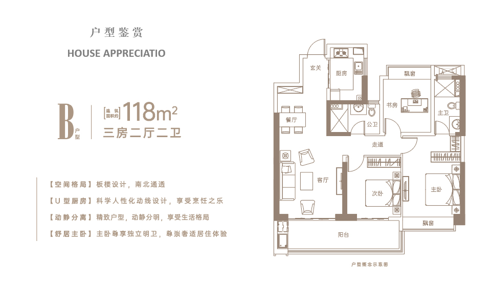 B户型 3房2厅2卫