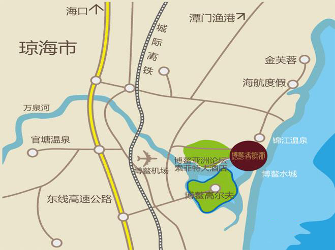 博鳌香槟郡区位图