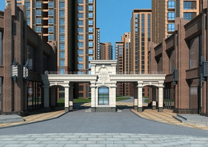 小区景观效果图1