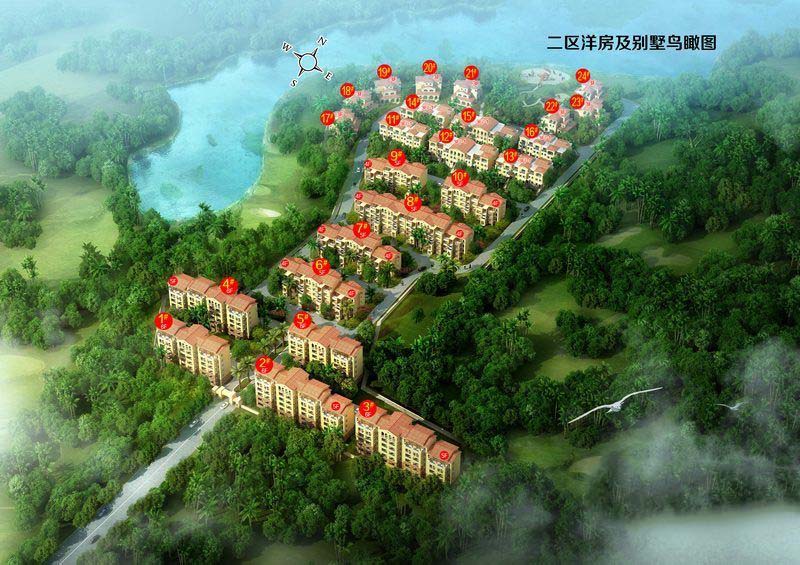 二区洋房及别墅鸟瞰图