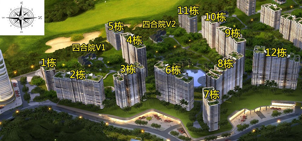 一期楼栋鸟瞰图