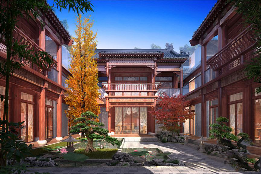 大合院内庭