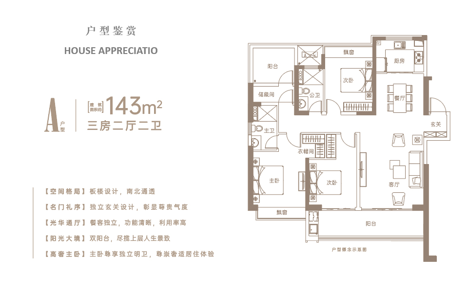 A户型 3房2厅2卫