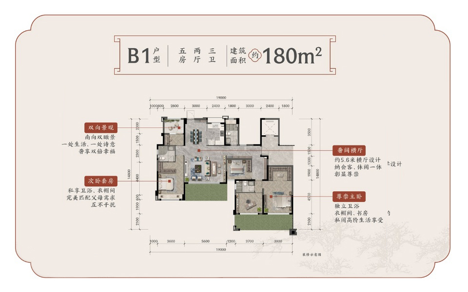 B1户型 5房2厅3卫