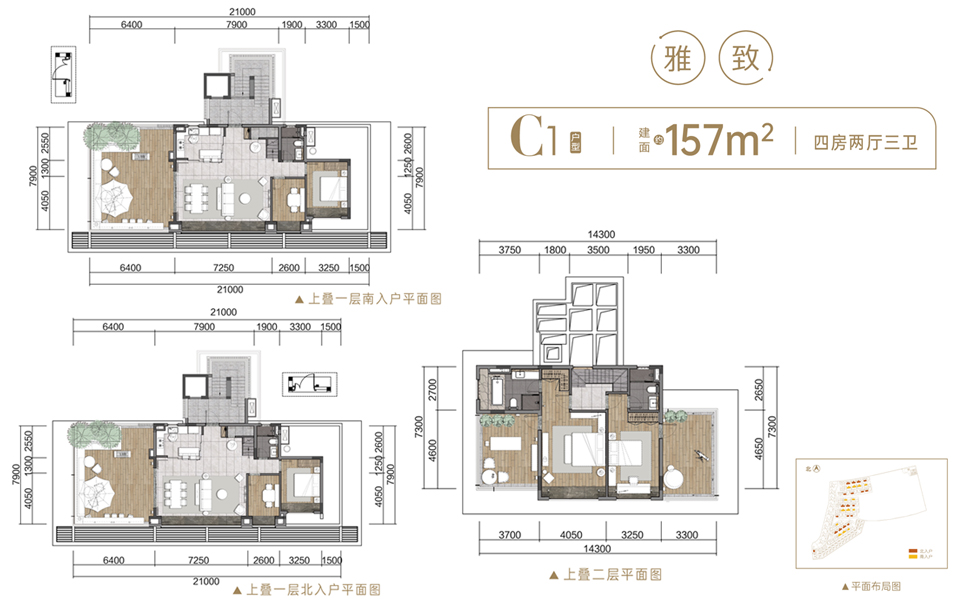 天岚院-C1户型 4房