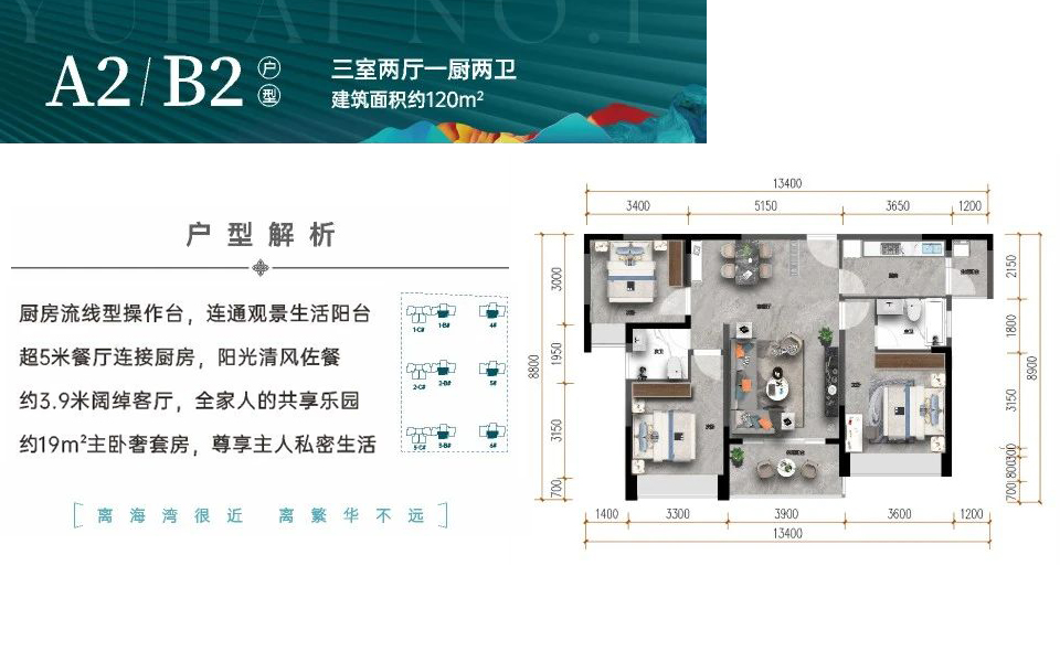 A2、B2户型 3房2厅2卫