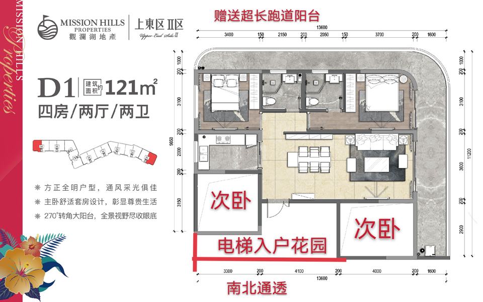 D1户型 4房2厅2卫