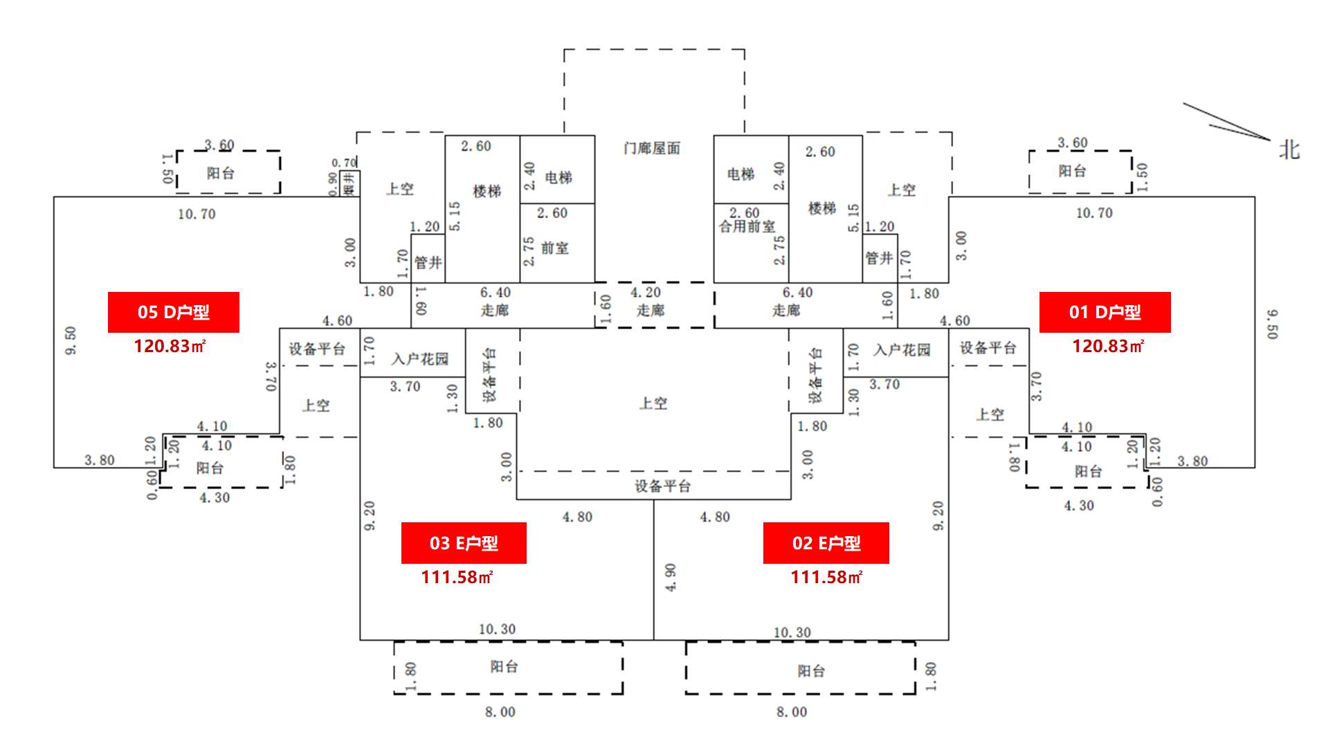 水悦园17#，18#建筑平面图