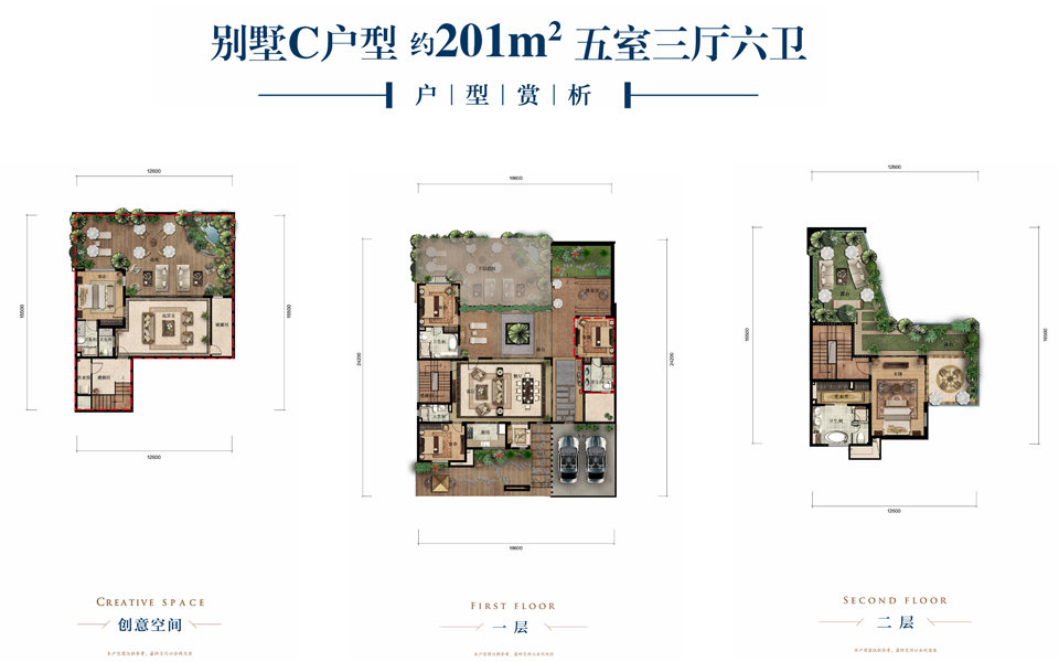 别墅C户型 五室三厅六位