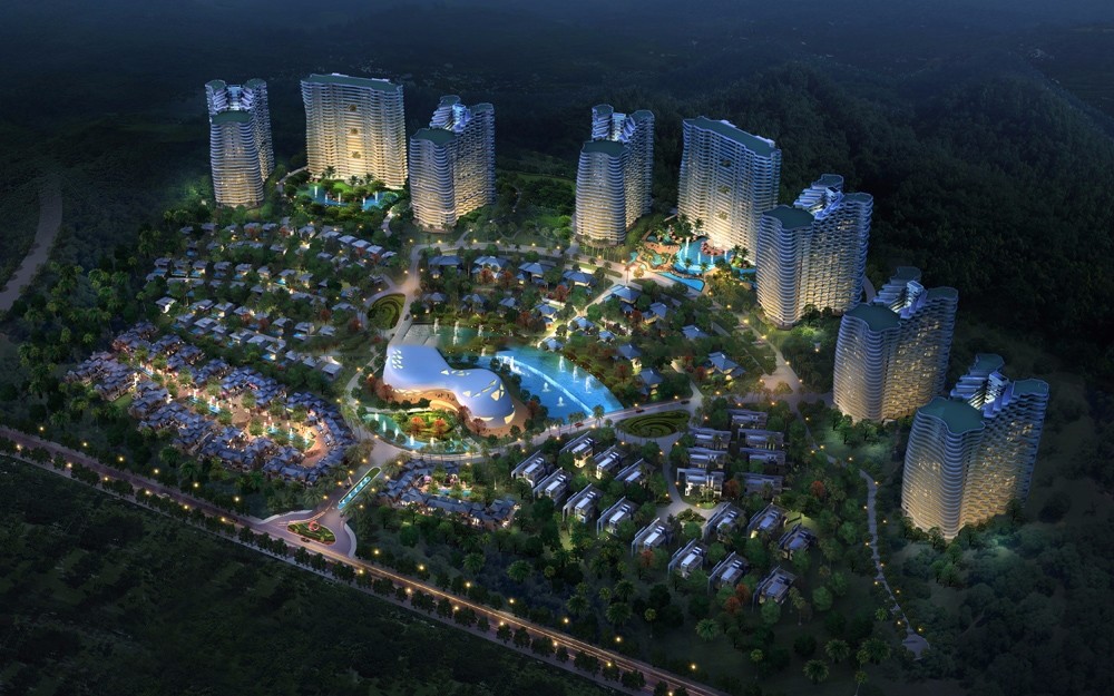 龙栖湾波波利海岸鸟瞰图