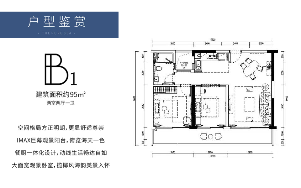 B1户型 2房2厅1卫