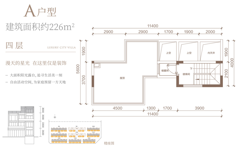熙园&middot;院墅 A户型四层 5房2厅3卫