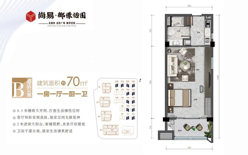 公寓B户型 1房