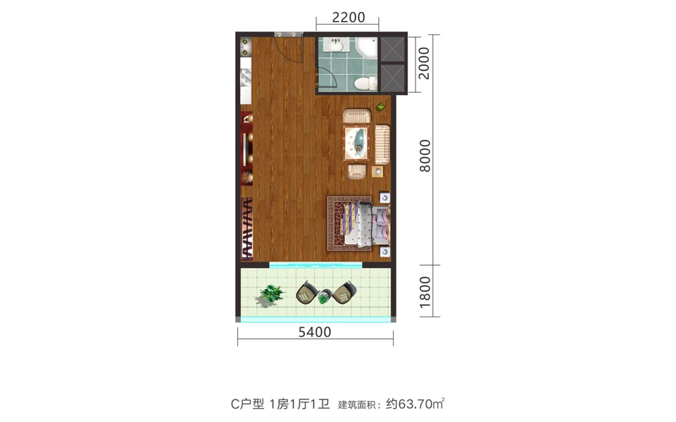 C户型 一室一厅