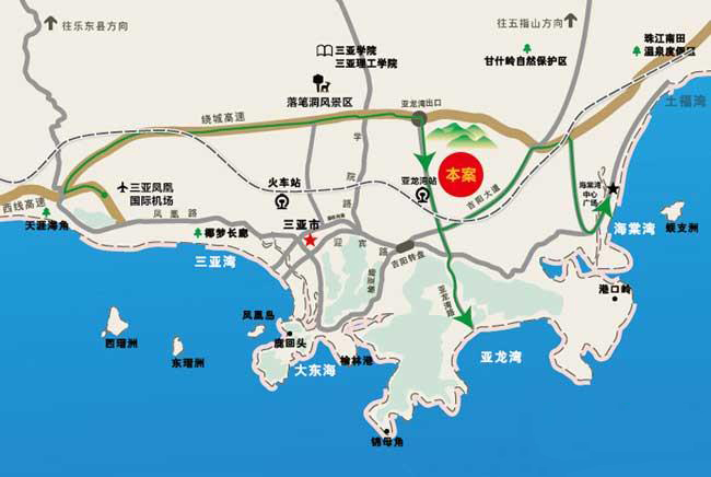 时分亚龙湾区位图